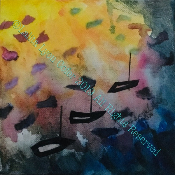 SUNSET SILHOUETTE OF BOATS 3