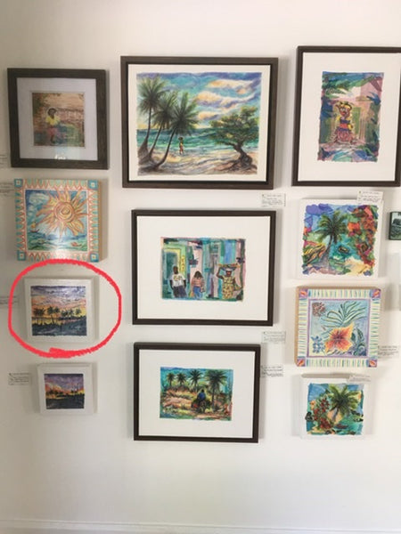 “THE SUNSET GLOW” original painting of Florida sunset $255 by Lalita Lyon Cofer